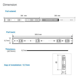 Ozone Telescope  Sliding Channel heavy Duty 12 to 28 Inches 