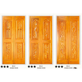 Teakwood Panel CNC Double Door – Precision-Crafted Elegance for Modern Interiors thickness 32mm+32mm 