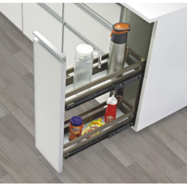 Aluminium modular Kitchen Double Pullout  17 inches